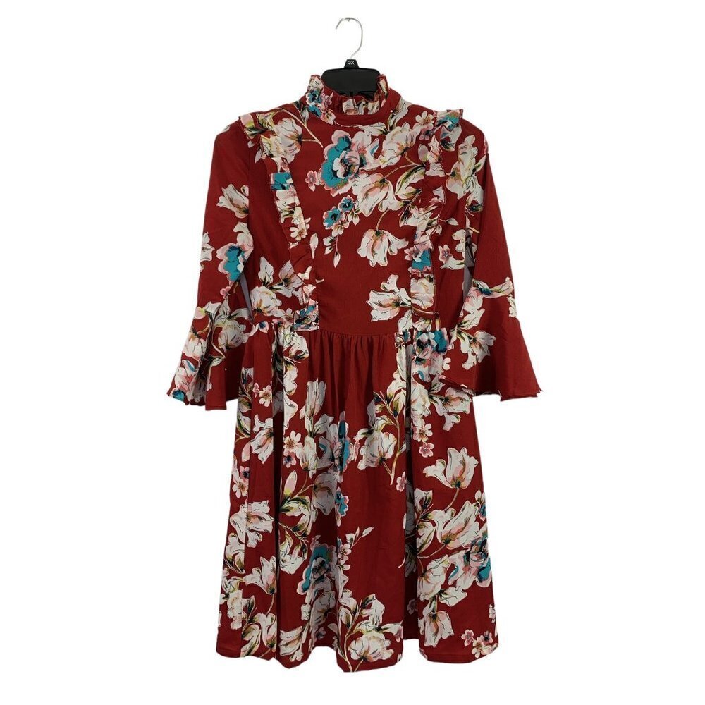 SHEIN Women's Floral Mock Neck Dress